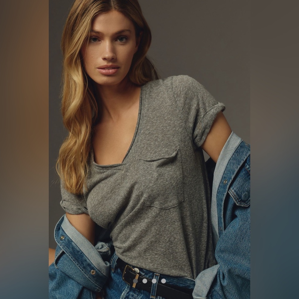 Anthropologie Classic V-Neck Tee by T.La